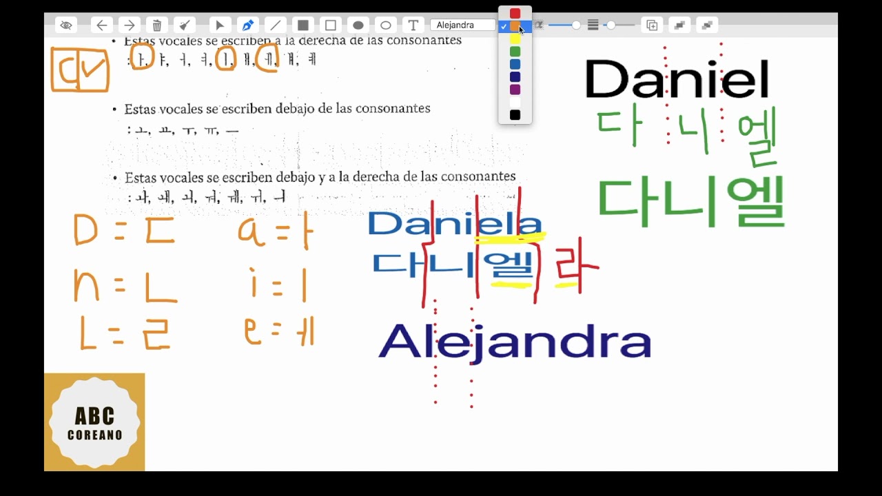 como se dice alejandra en coreano