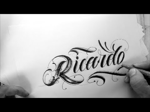 nombre ricardo en letra cursiva